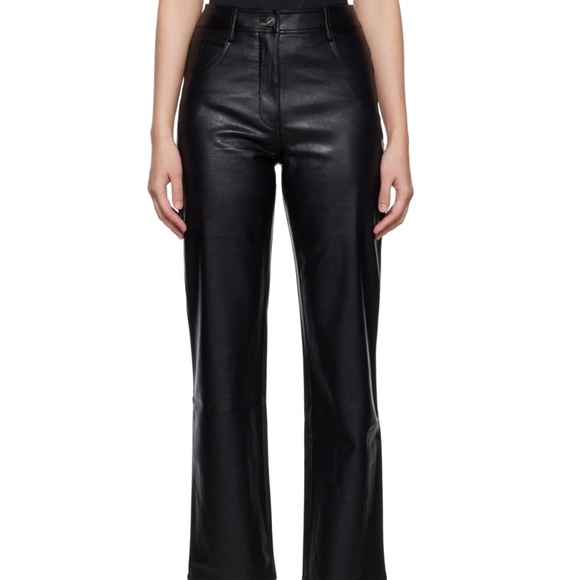 Miaou Black Straight Leg Faux-Leather Pants size 3X - Picture 2 of 9
